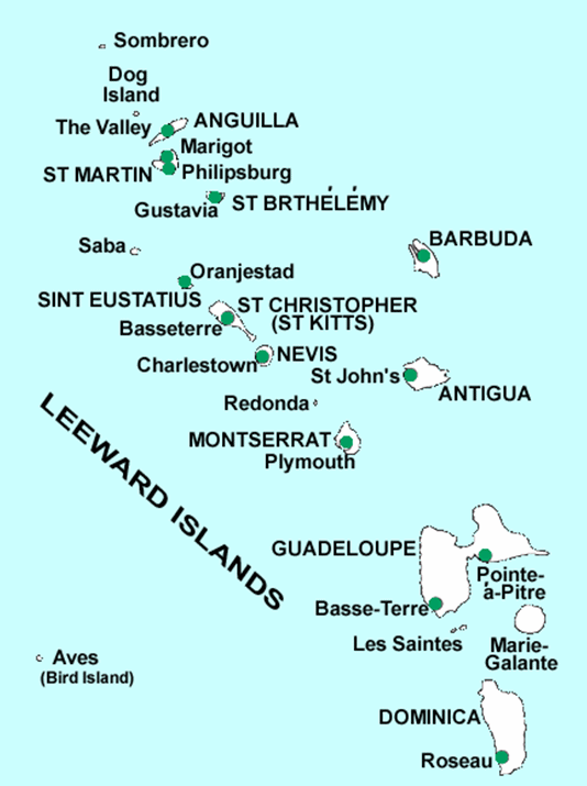 Leeward Islands Map 